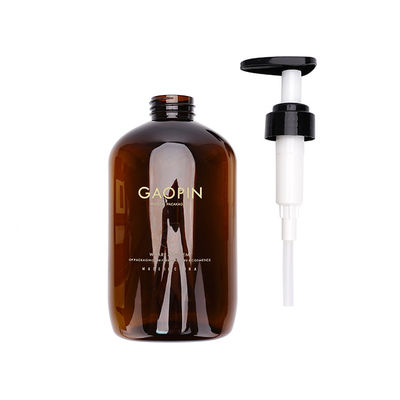 ขวด PET สีเหลืองอำพัน 340ml 520ml บรรจุภัณฑ์เจลอาบน้ำขวดแชมพูพลาสติก