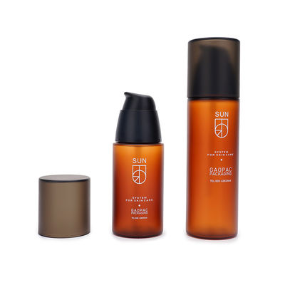 Frosted Amber Pet ขวดพลาสติก 30ml 100ml 120ml บรรจุภัณฑ์บำรุงผิว