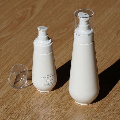 เครื่องสำอาง 100ml 150ml ขวดโลชั่นพลาสติกสีขาว PETG Cream Skincare Bottle Set