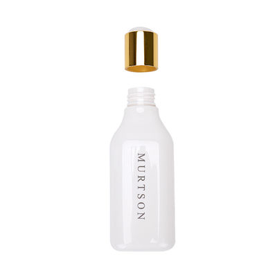 ขวดแชมพูพลาสติกสีขาวเปล่ารั่วซึม 200ml 300ml พร้อมฝาดิสก์
