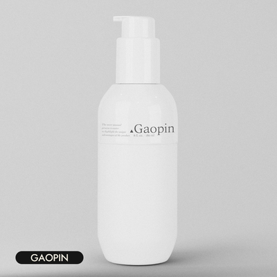 ขวดแชมพูพลาสติก 6.087oz ปลอกอลูมิเนียมปั๊มร้อน